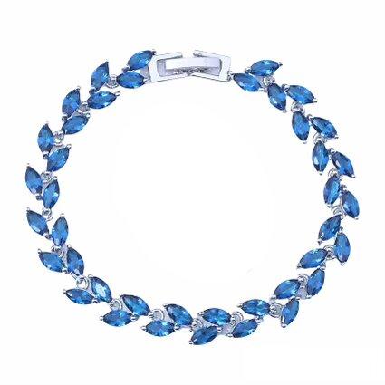 Blue Marquise Cubic Zirconia Tennis Bracelet, photo 1