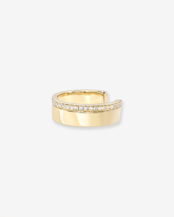 Ear cuff grueso con diamantes en oro de 14K, foto 1