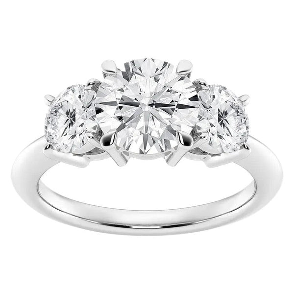 2 CTW Lab-Grown Diamond Three Stone Ring in 14K White Gold, photo 1