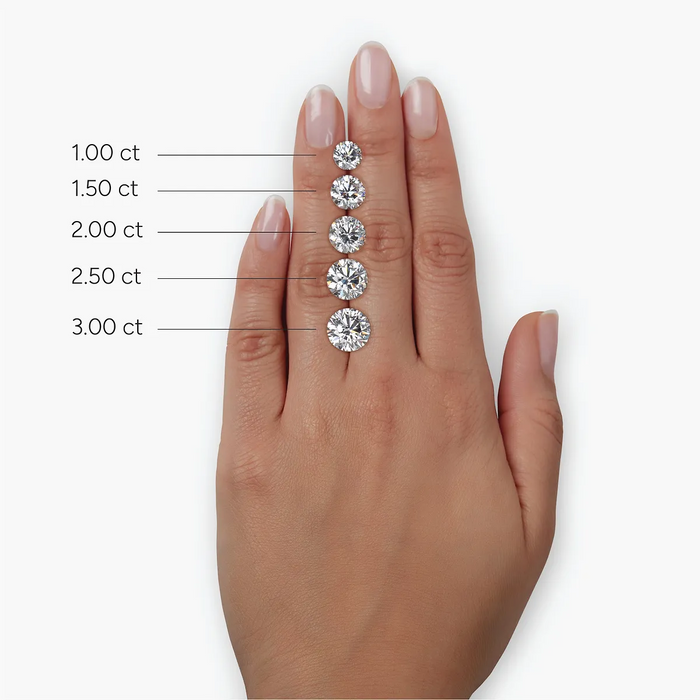 Anillo de tres piedras con diamantes cultivados en laboratorio de 2 CTW en oro blanco de 14K, foto 7