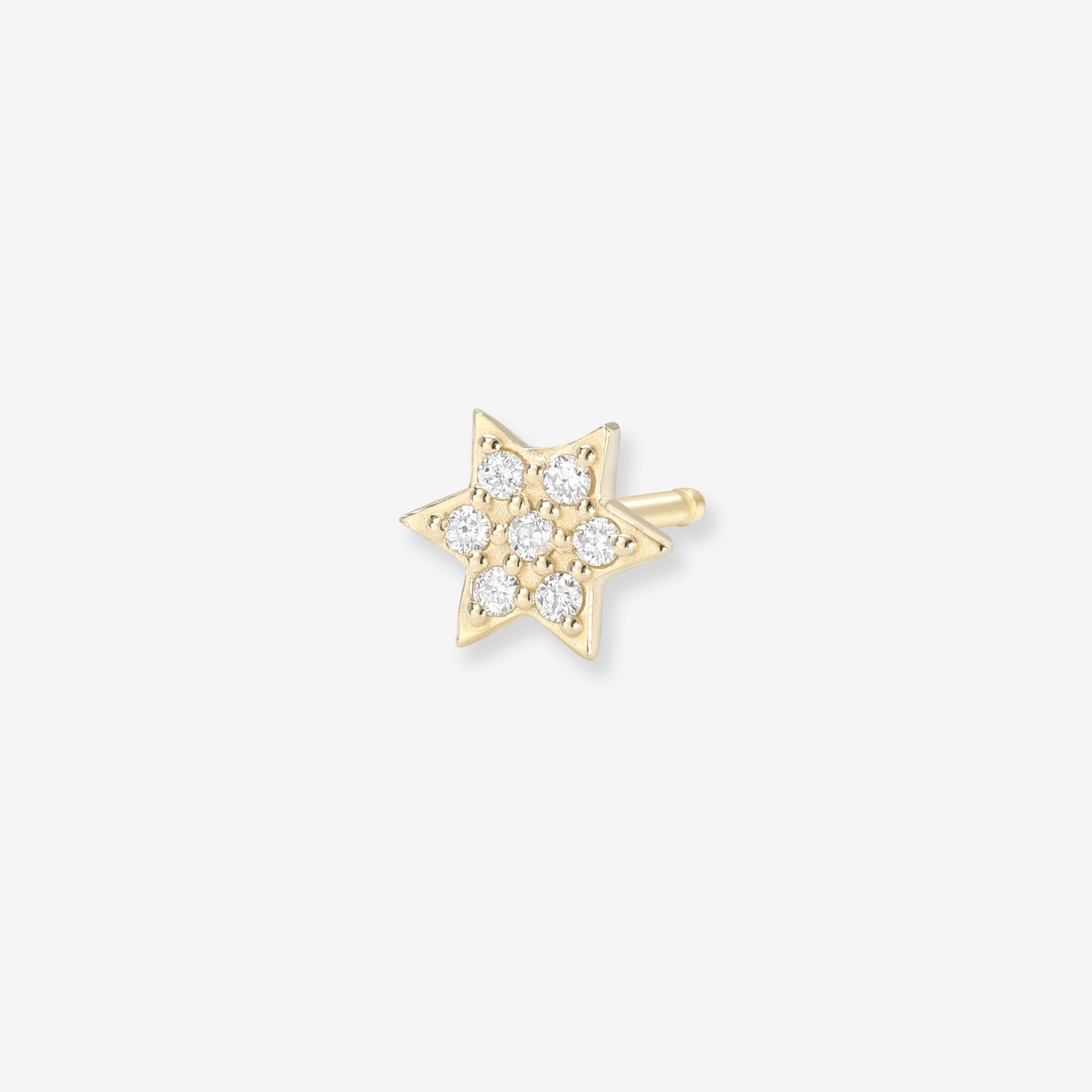 Tiny Diamond Star of David Stud Earring, photo 1