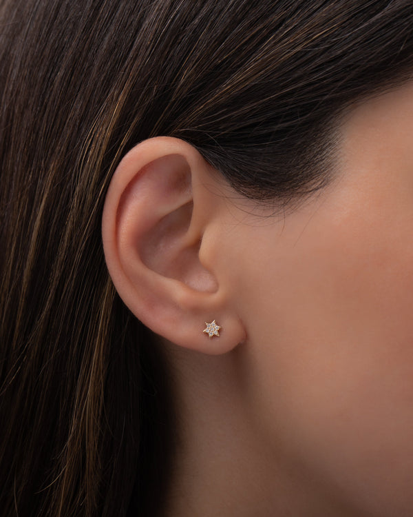 Tiny Diamond Star of David Stud Earring, photo 2