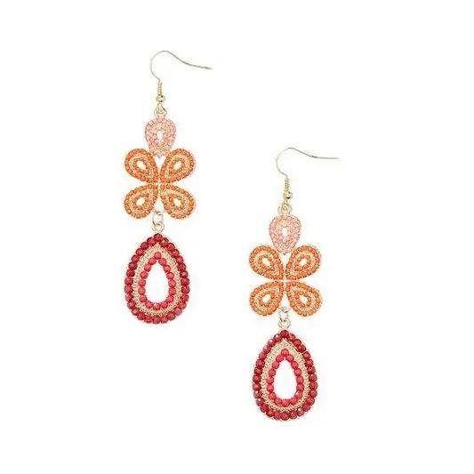 Turquoise or Coral Drop Earrings, photo 1