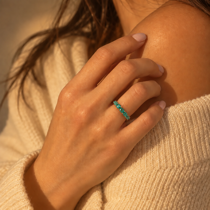 Green Cubic Zirconia Eternity Ring, photo 2