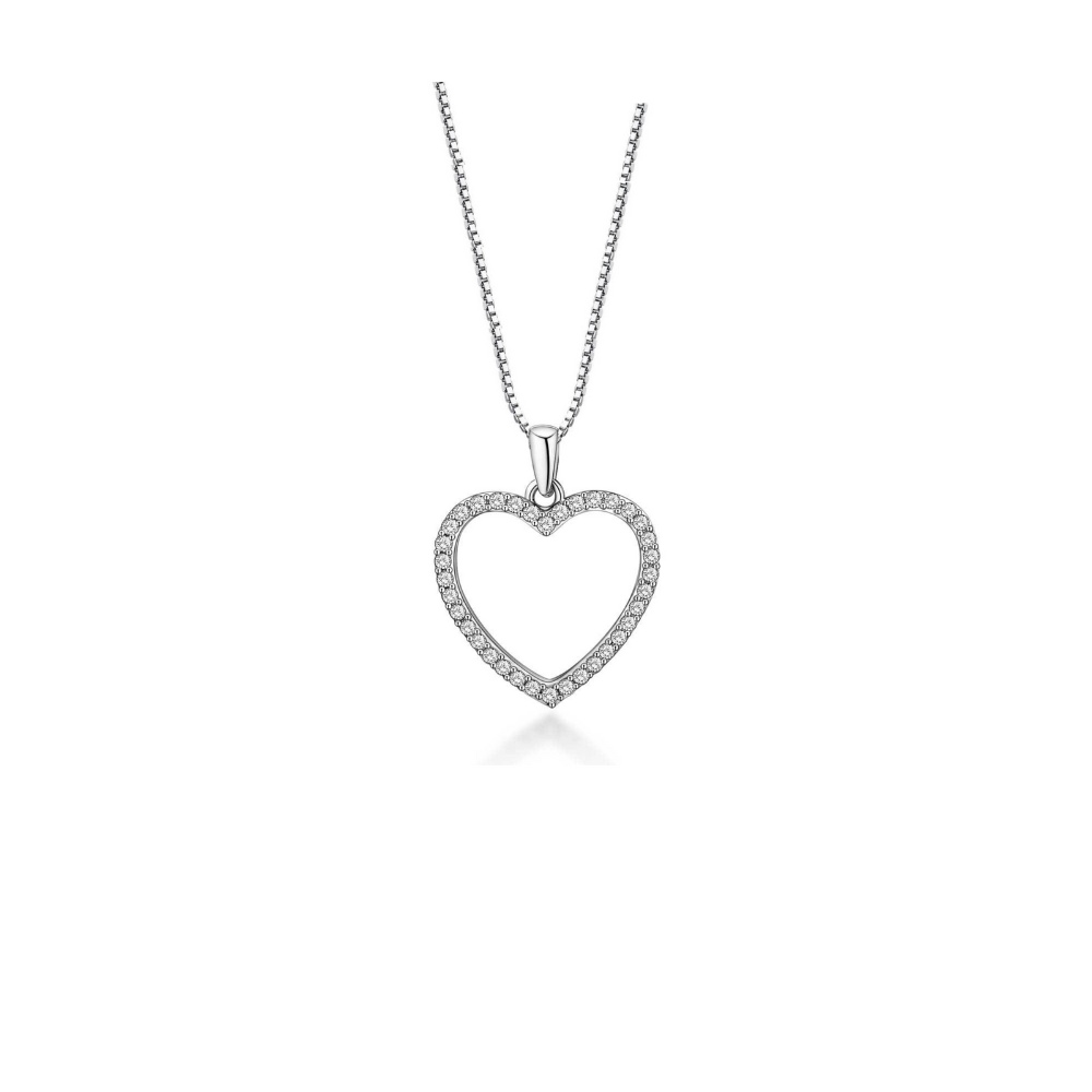 Collar con colgante de corazón abierto de cristal, foto 1