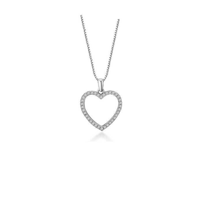 Collar con colgante de corazón abierto de cristal, foto 1