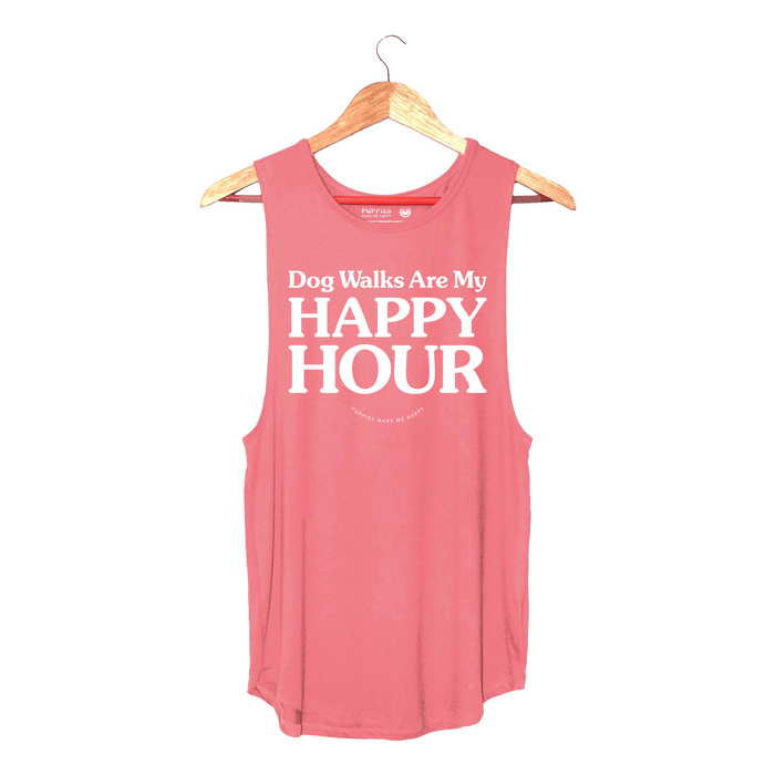 Dog Walks Are My Happy Hour Women's Sleeveless Tank