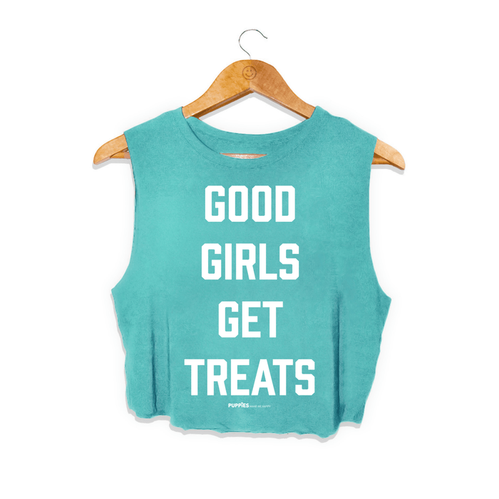Good Girls Get Treats Crop Top in teal