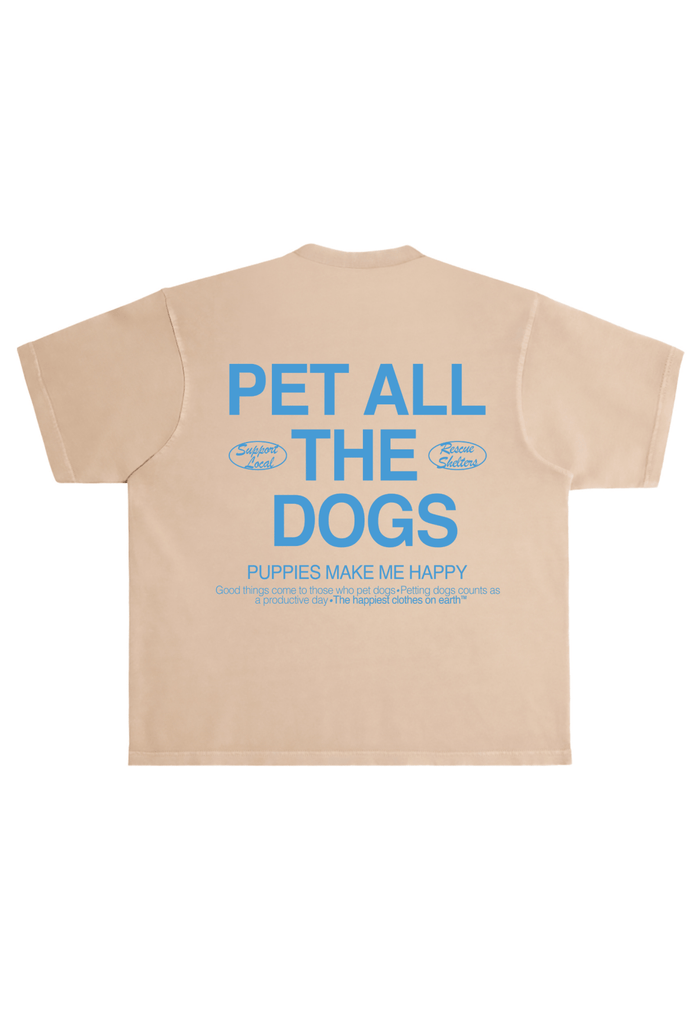 Pet All The Dogs Unisex Tee in heavyweight tan