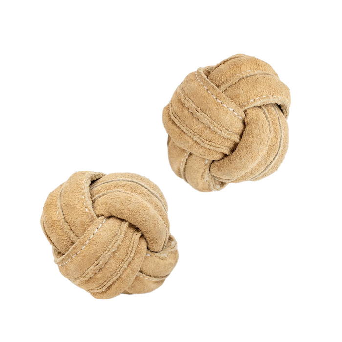Huggle-Hide Natural Leather Ball Dog Toys, 2 Pack, photo 3