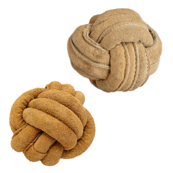 Huggle-Hide Natural Leather Ball Dog Toys, 2 Pack, photo 4