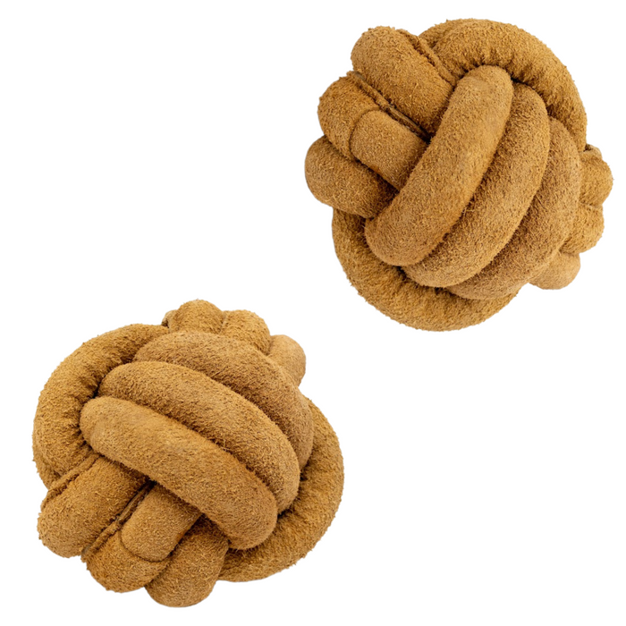 Huggle-Hide Natural Leather Ball Dog Toys, 2 Pack, photo 5