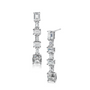 Aretes colgantes en cascada con zirconias cúbicas talla esmeralda en plata de ley, foto 1