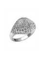 Anillo de sello para meñique con zirconias cúbicas pavé en latón bañado en rodio, foto 1