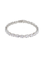 Pulsera tenis alternada con zirconias cúbicas redondas en latón bañado en rodio, foto 1