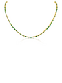 Collar tenis delgado con zirconias cúbicas baguette verdes en latón bañado en oro de 18K, foto 1