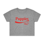 Enjoy Puppies Make Me Happy Crop Tee in grey