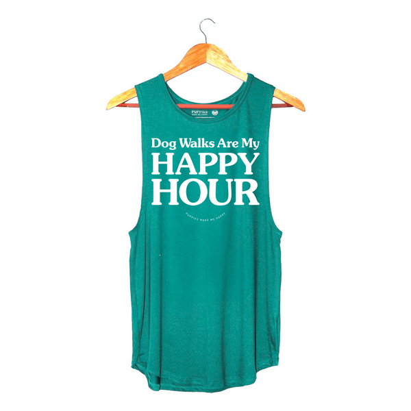 Dog Walks Are My Happy Hour Women's Sleeveless Tank in mermaid