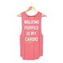Walking Puppies is My Cardio Women's Sleeveless Tank in hot pink