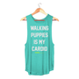 Walking Puppies is My Cardio Women's Sleeveless Tank in teal
