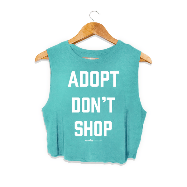 Adopt Don't Shop Crop Top in teal
