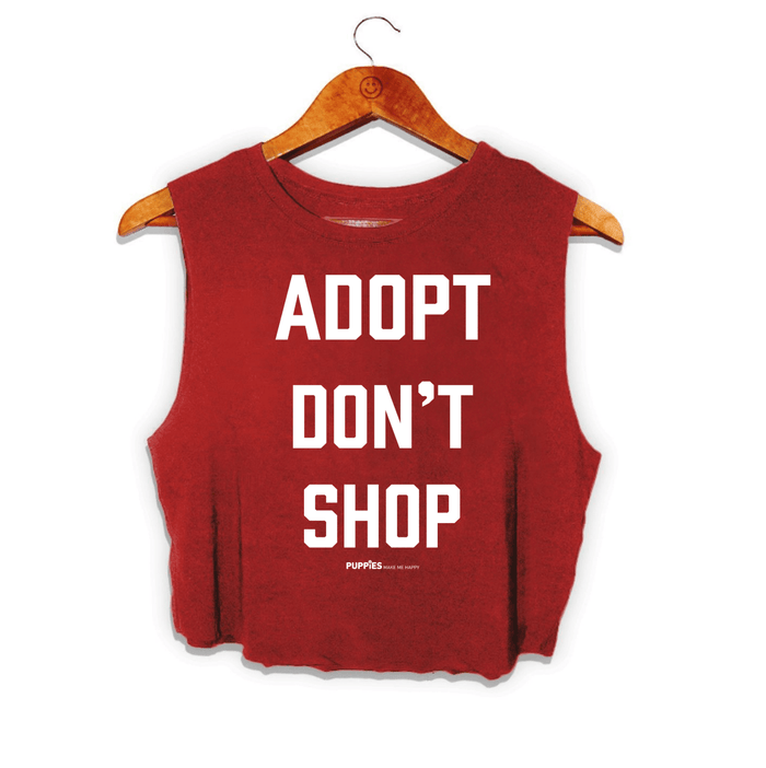 Adopt Don't Shop Crop Top in maroon