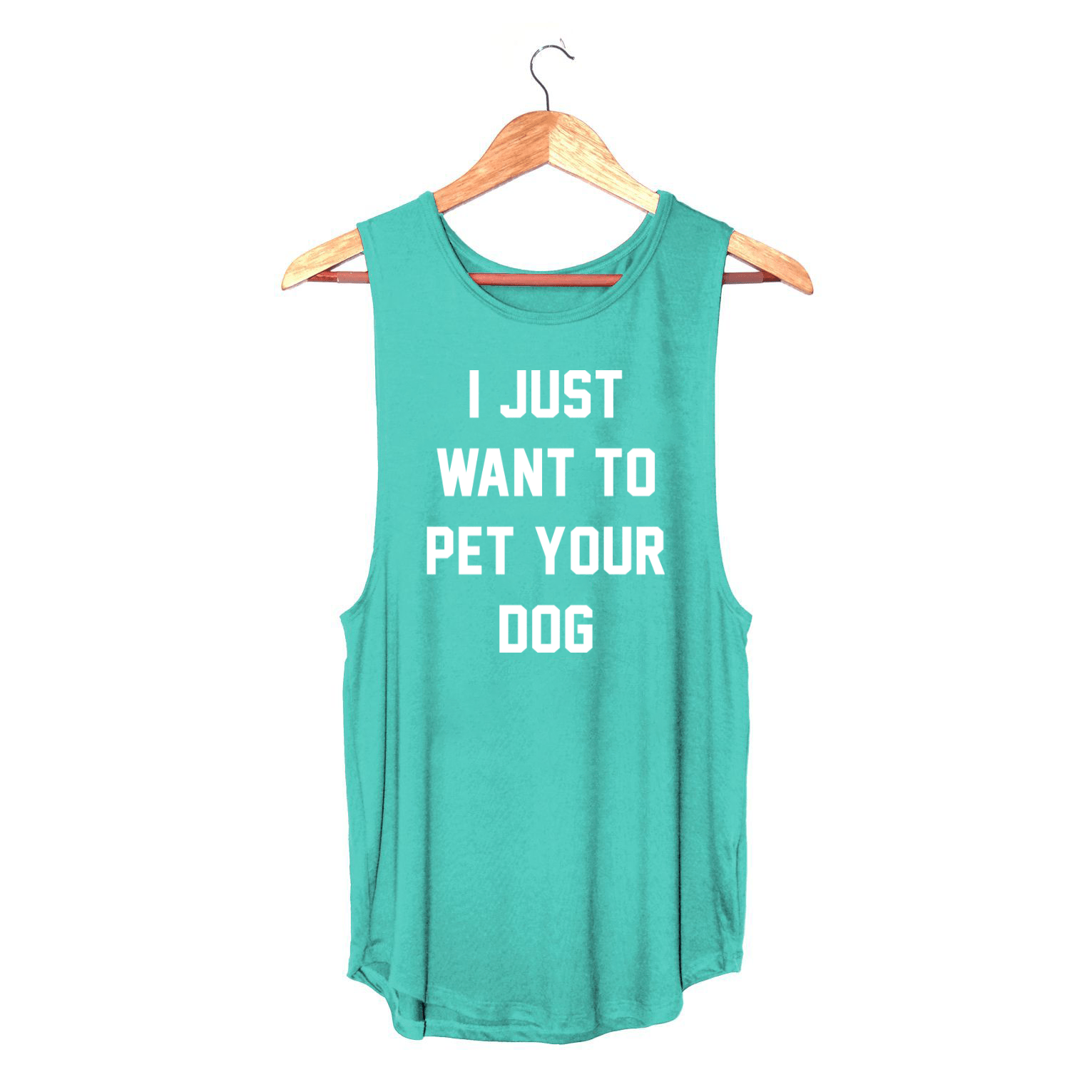 I Just Want to Pet Your Dog Women's Sleeveless Tank in teal