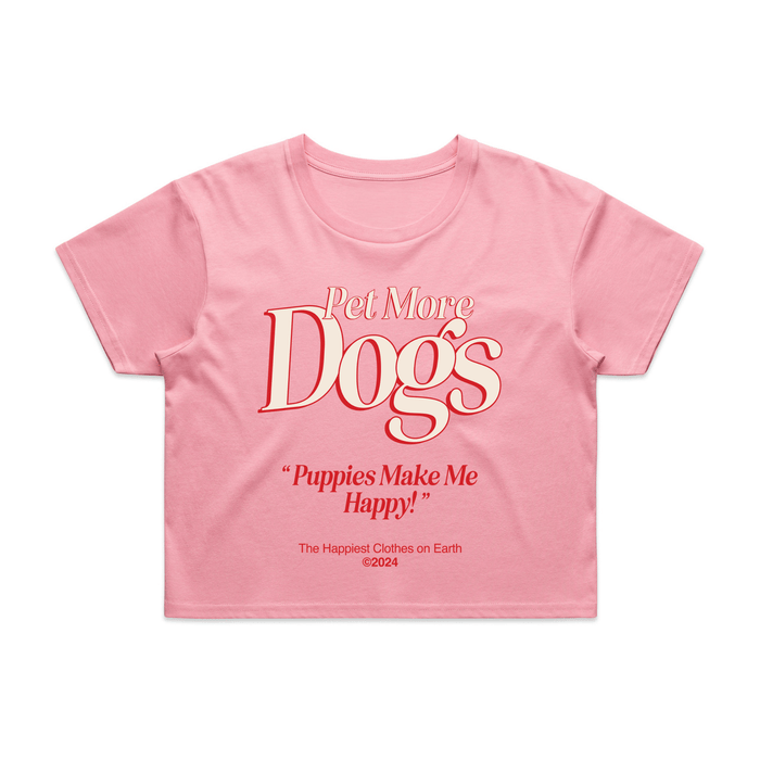 Pet More Dogs Crop Tee in pink