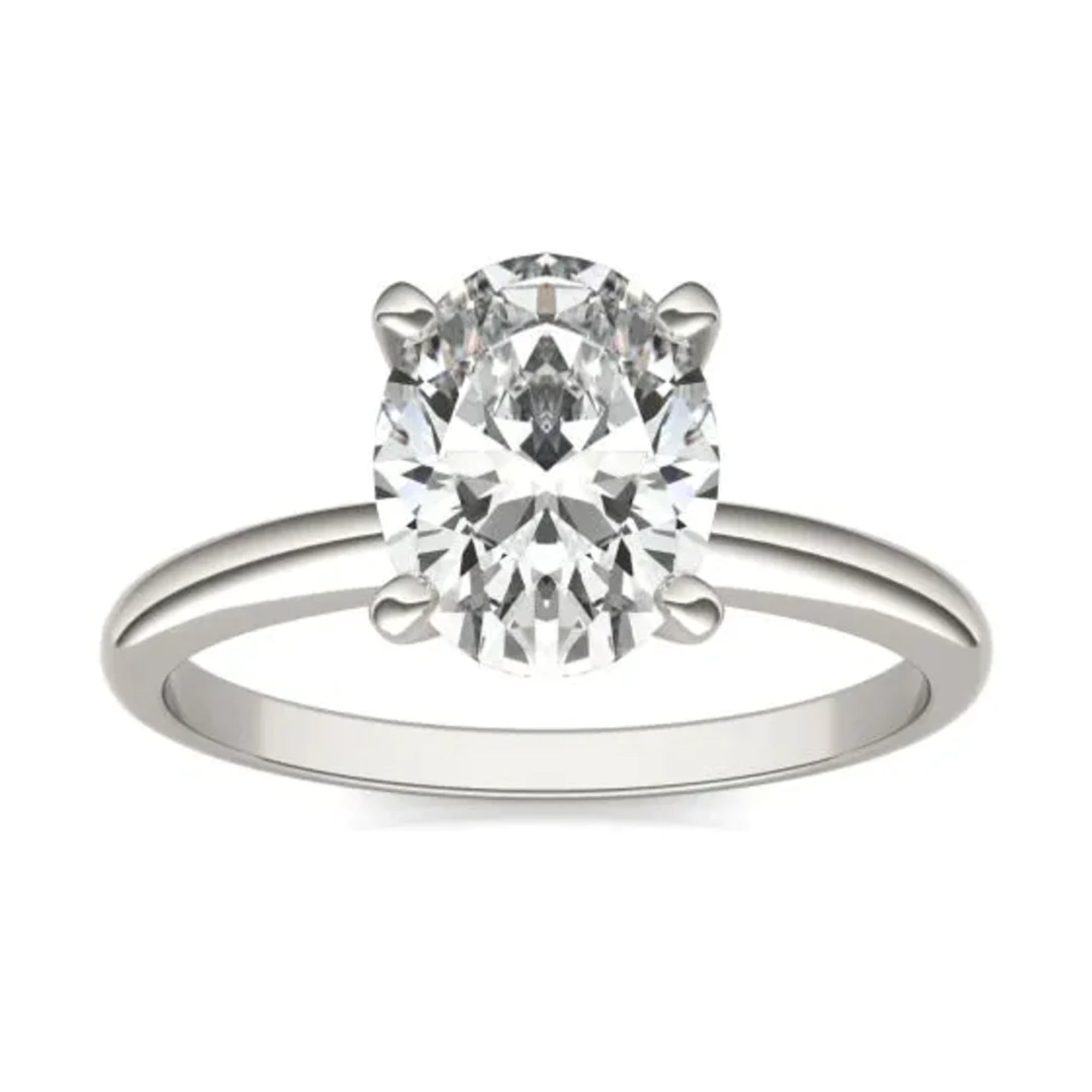 Anillo de compromiso con diamante ovalado cultivado en laboratorio de 2.00 CTW en oro de 14K, foto 1