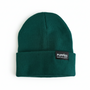 Puppies Make Me Happy Reversible Hipster Beanie in forrest green