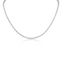 Thin Baguette and Round Cubic Zirconia Tennis Necklace in Gold-Plated Brass, photo 1