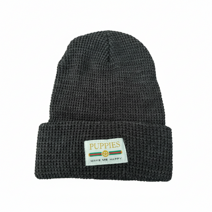 Pup Lux Gold Label Beanie in charcoal