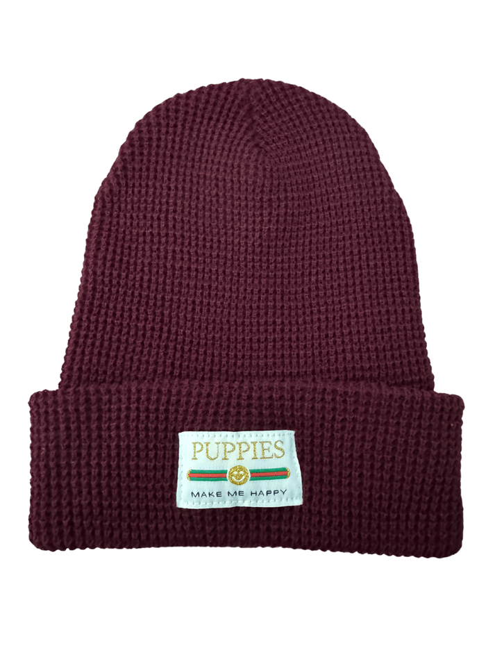 Pup Lux Gold Label Beanie in maroon