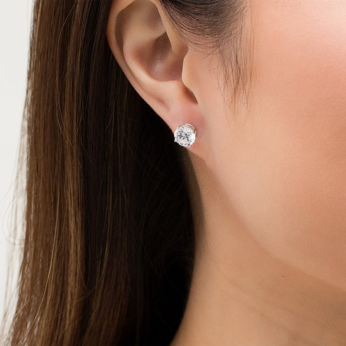 Aretes de botón con diamantes redondos cultivados en laboratorio de 3.00 CTW en oro de 14K, foto 8