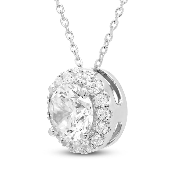 1.50 CTW Lab-Grown Diamond Halo Pendant Necklace in 14K Gold, photo 2
