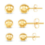 Three-Size Ball Stud Earring Set in 14K Yellow Gold, photo 1