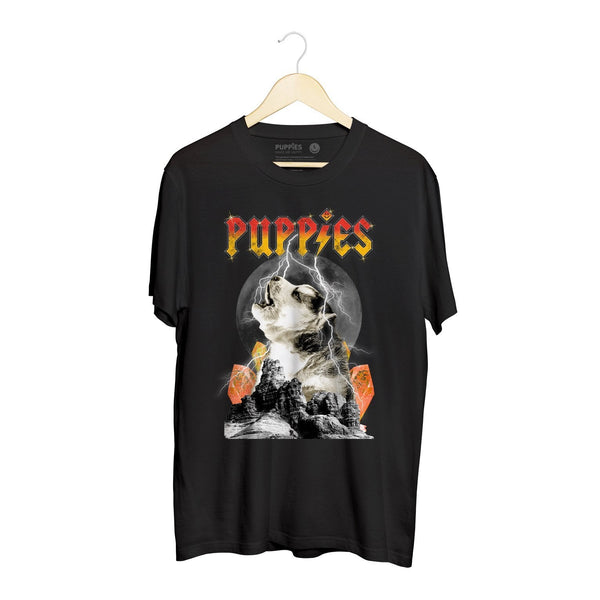 Pup Rock Unisex Tee in black