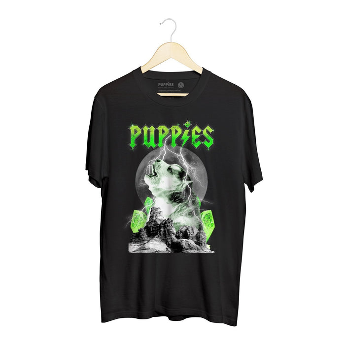 Pup Rock Unisex Tee in acid green