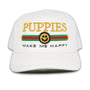 Pup Lux Metallic Gold Puff Embroidery Trucker Hat in white