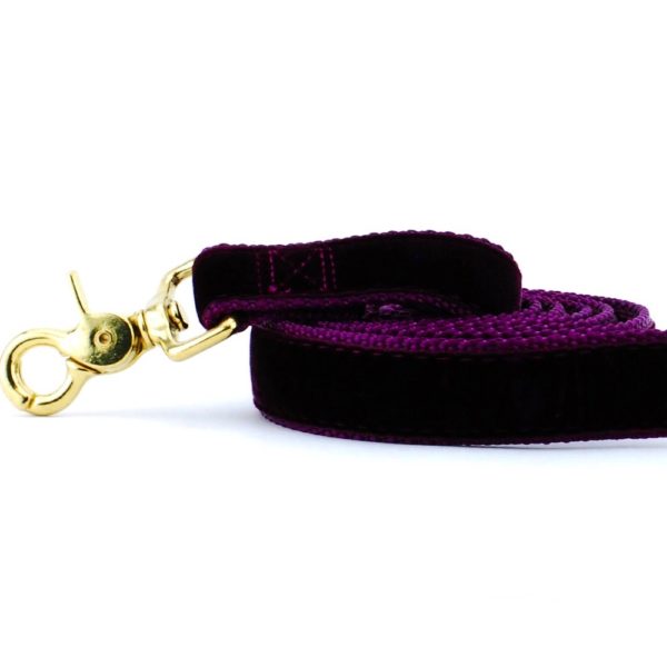 Burgundy Velvet Dog Leash, photo 1