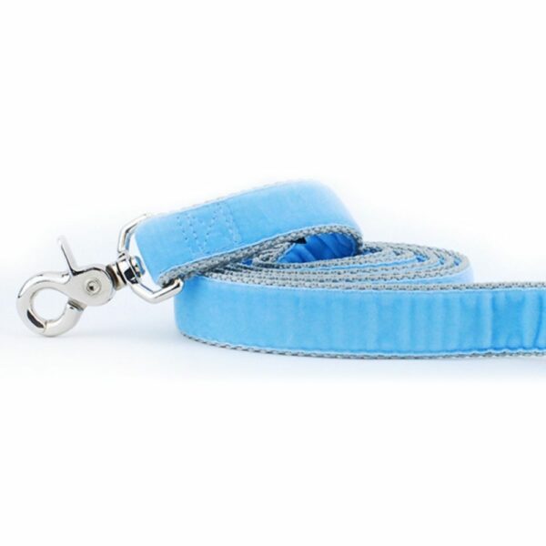 Light Blue Velvet Dog Leash, photo 1