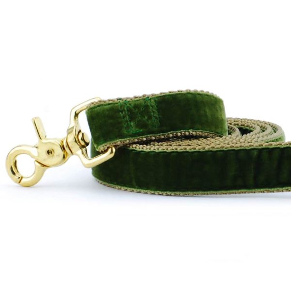 Moss Green Velvet Dog Leash, photo 1