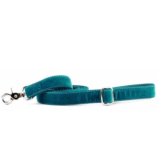 Teal Velvet Dog Leash, photo 3