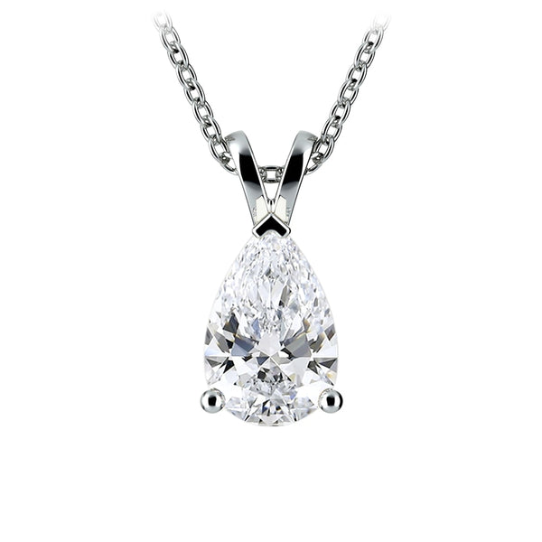 2.00 CTW Pear Lab-Grown Diamond Pendant in 14K Gold, photo 2