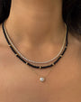 Collar de cuentas con segmentos de ónix negro en oro de 14K, foto 3