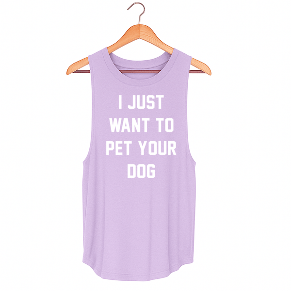 I Just Want to Pet Your Dog Women's Sleeveless Tank in lilac