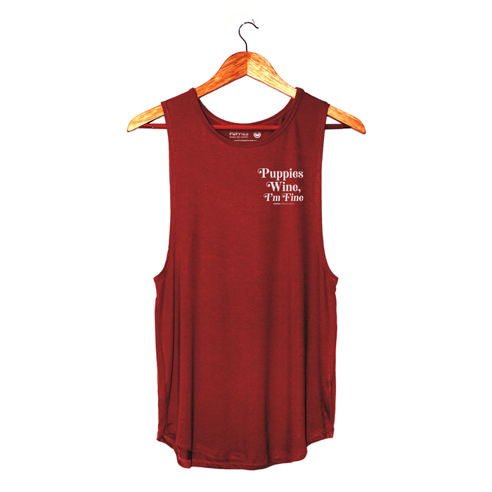 Puppies Wine & I'm Fine 2.0 Women's Sleeveless Tank