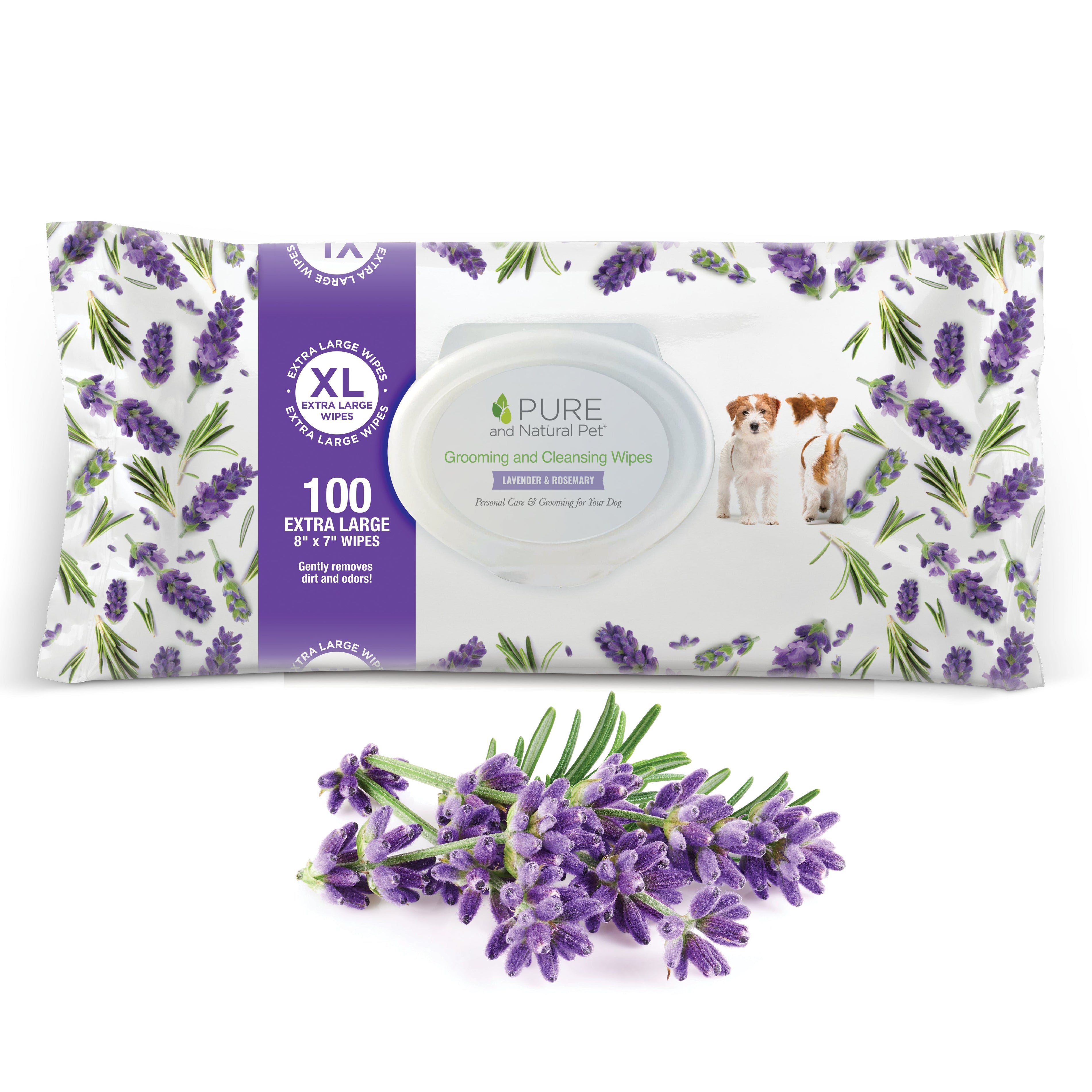 Lavender and Rosemary Grooming Wipes for Dogs, 100 Count