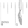 Diamond Accent Feather Pendant Necklace in 14K White Gold, photo 5