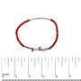 Pulsera de estaciones con cuentas de jaspe rojo y cierre bolo en plata de ley, foto 5